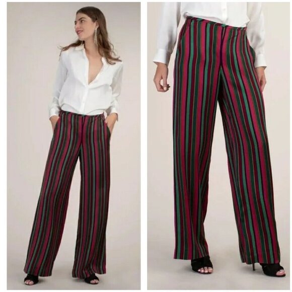 💕TRINA TURK💕 Asia Wide Leg Pant ~ Sri Lanka Stripe 8 NWT